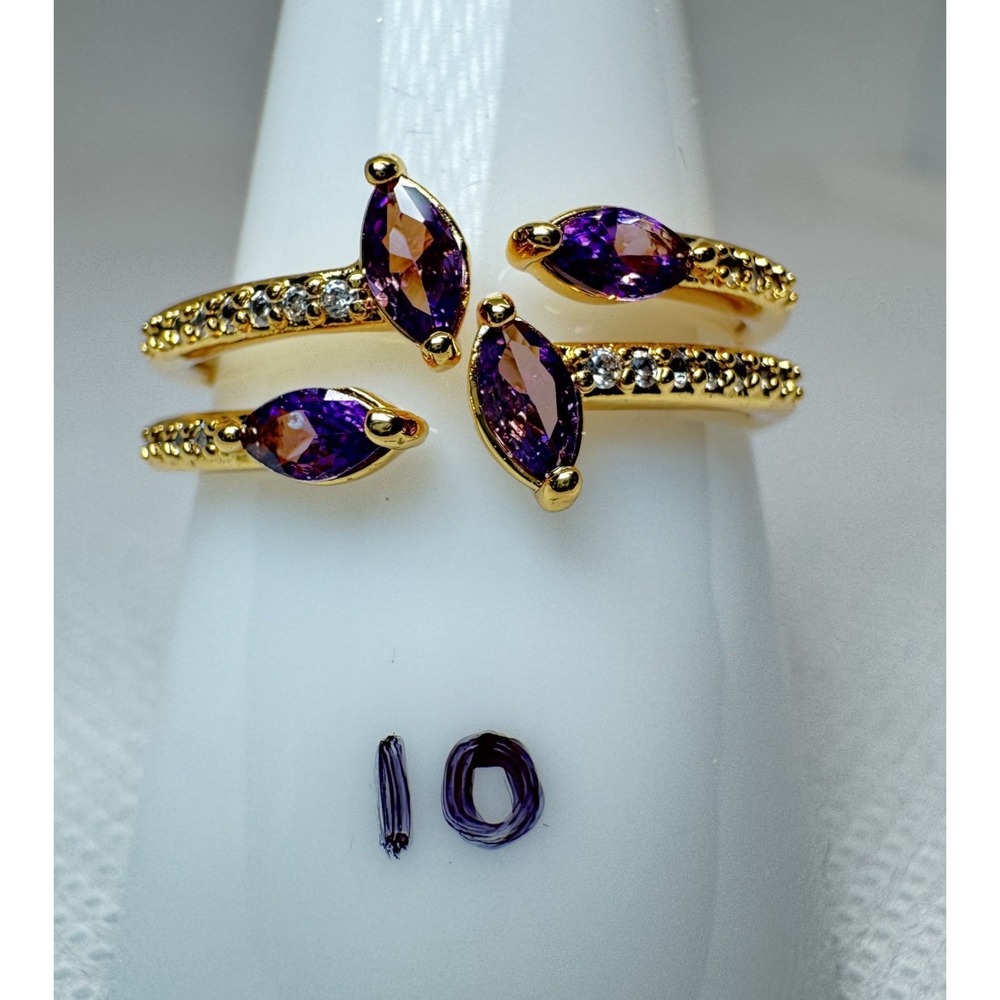 Ring Bomb Party Feb 2024 Close But Never Touching Gold Amethyst Ring RG39018 10